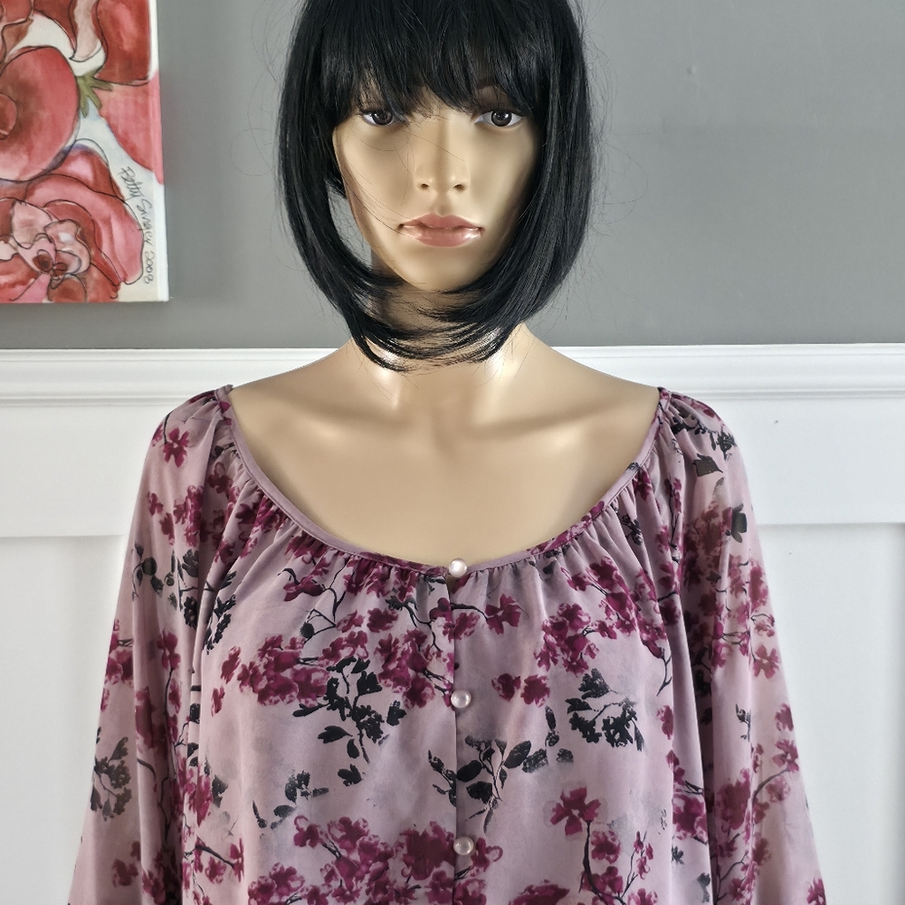 Love & Legend Pink Floral Chiffon Blouse - Picture 3 of 16